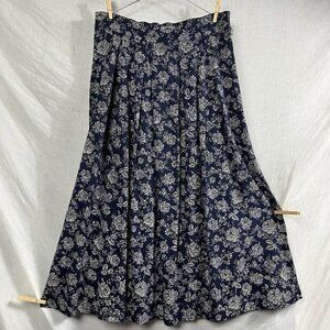 Vintage 90s Jaclyn T A-line Maxi Skirt All Over Floral Print Womens M Cottage